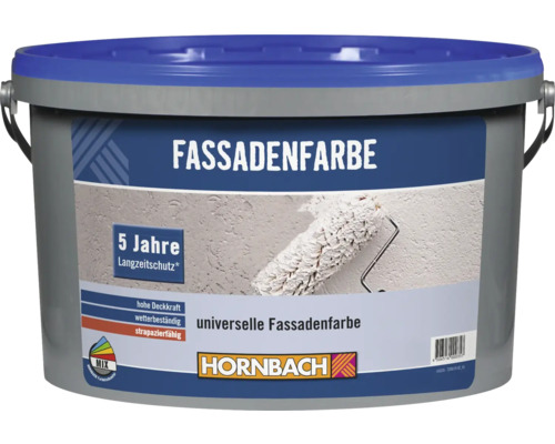 Eimer Fassadenfarbe mit fünf Jahren Langzeitschutz