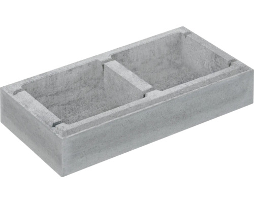 Mauerstein iBrixx Sharpe grau 50 cm x 25 cm x 10 cm Betonpflanzstein mit zwei Kammern