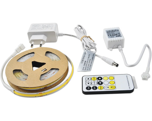 LED-Streifen auf Rolle mit Netzteil, Steuergerät und Fernbedienung