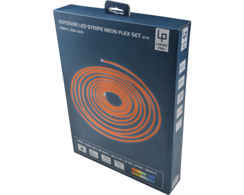 Verpackung einer Lumak Pro LED Neon Flex Stripe für den Außenbereich, 10 Meter