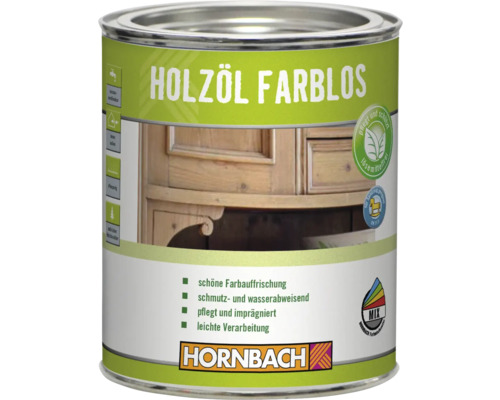 Farbloses Holzöl in einer Dose von Hornbach
