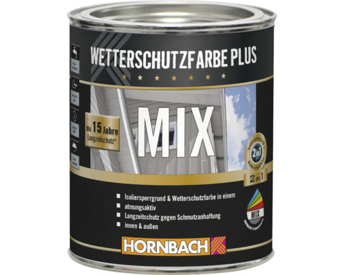 HORNBACH Wetterschutzfarbe Plus im Wunschfarbton mischen lassen Farbeimer mit Wetterschutzfarbe Plus von Hornbach