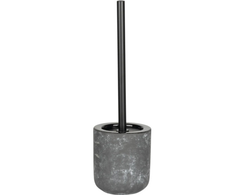 WC-Bürstengarnitur Wenko Sacile grau strukturiert 26330100 Toilettenbürste mit Halter aus Steinzeug