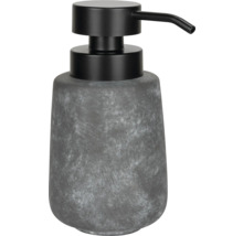 Seifenspender mit grauem Muster und schwarzem Spenderkopf