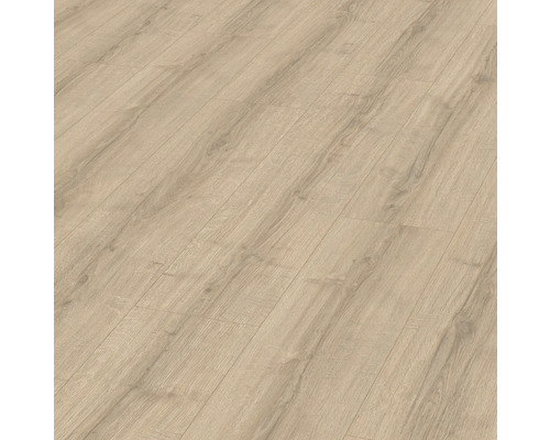 Laminat Nature Sense Sherman Eiche braun Landhausdiele 1292 x 246 x 8 mm Nahaufnahme von Laminatboden mit Holzstruktur