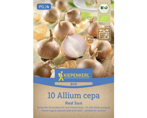 Kiepenkerl Logo Bio Schalotten Red Sun Packung mit Bio Siegel