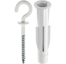 Bild eines Dübels mit einem Haken und einer Schraube.