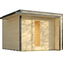 Holzgartenhaus mit Tür und Fenster