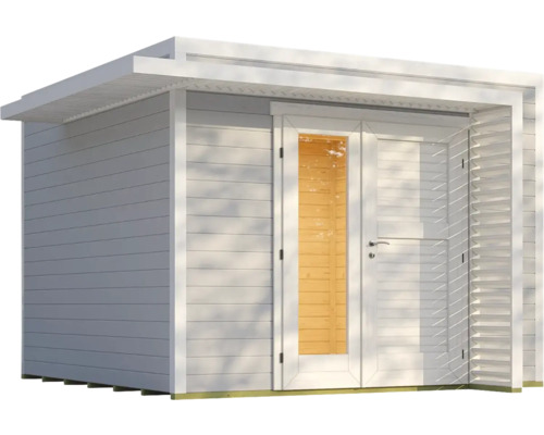 Modernes Gartenhaus mit Doppeltür und Fenster