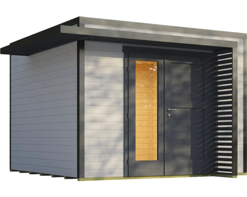 Gartenhaus mit Fenster und Lamellenwand