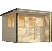 Holzgartenhaus mit Fenster und Doppeltür