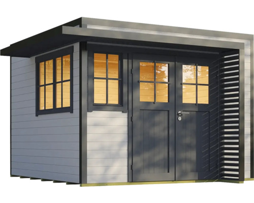 Modernes Gartenhaus mit Fenster und Doppeltür