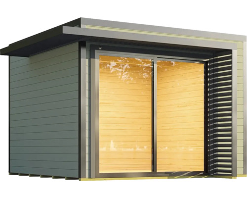 Modernes Gartenhaus mit Schiebetür