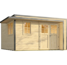 Holzgartenhaus mit Fenster und Tür