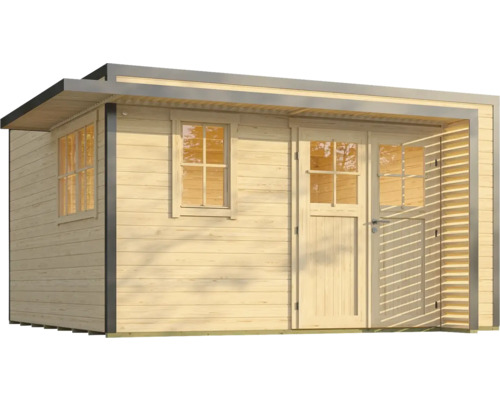 Holzgartenhaus mit Fenster und Tür