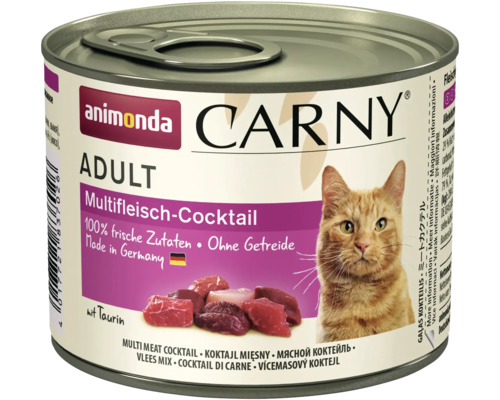 Katzenfutter nass animonda Carny Adult Multi-Fleischcocktail 200 g Animonda Carny Adult Katzenfutter Dose mit Multi-Fleisch-Cocktail