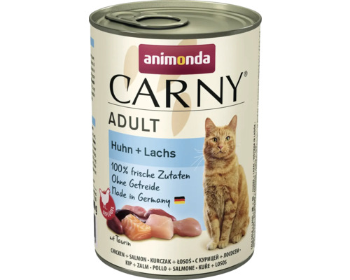 Katzenfutter nass animonda Carny Adult Huhn & Lachs 400 g Animonda Carny Adult Katzenfutter Huhn und Lachs in Konservendose