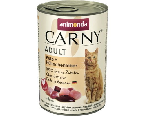 Animonda Carny Adult Katzennassfutter mit Truthahn und Hühnchenleber in Dose