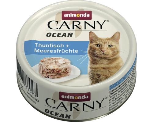Katzenfutter nass animonda Carny Ocean Thunfisch/Meeresfrüchte 80 g Animonda Carny Ocean Katzenfutter mit Thunfisch und Meeresfrüchten