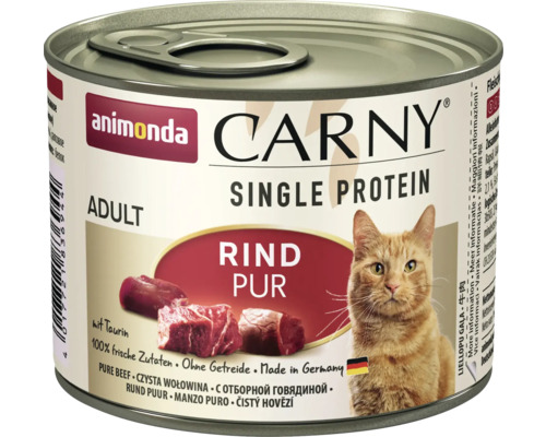 Katzenfutter nass animonda CARNY Single Rind pur 200 g Animonda Carny Adult Single Protein Rind Pur Katzenfutter in Dose