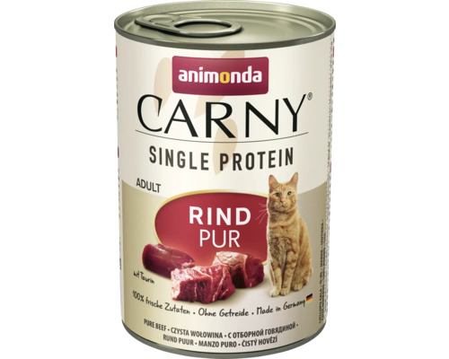 Katzenfutter nass animonda CARNY Single Rind pur 400 g Animonda Carny Single Protein Adult Katzenfutter Rind pur in Dose