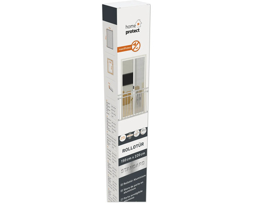 Verpackung einer Insektenschutz Rolltür aus Aluminium mit den Maßen 150 cm x 220 cm