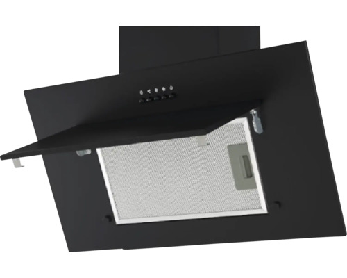 Schwarze Dunstabzugshaube mit Metallfilter