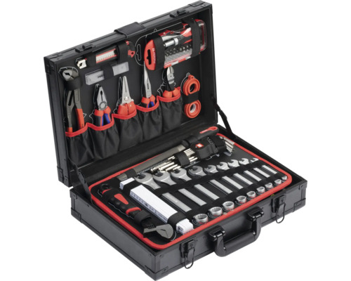 Geöffneter Werkzeugkoffer mit diversen Werkzeugen