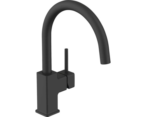 KEO Küchenarmatur TUBIG CoolStart AntiFingerprint schwarz matt Schwarzer Küchenarmatur mit hohem Auslauf