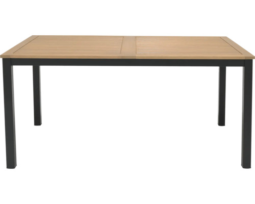 Gartentisch mit Holzplatte und Metallgestell