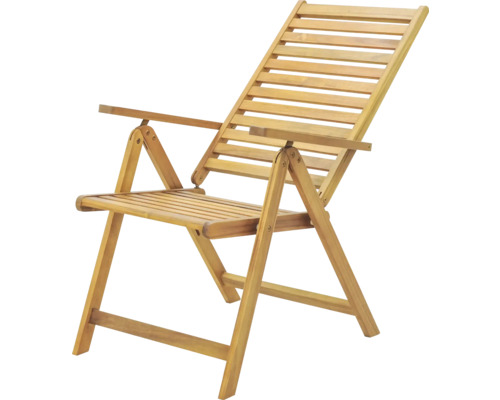 Holzliegestuhl mit Armlehnen