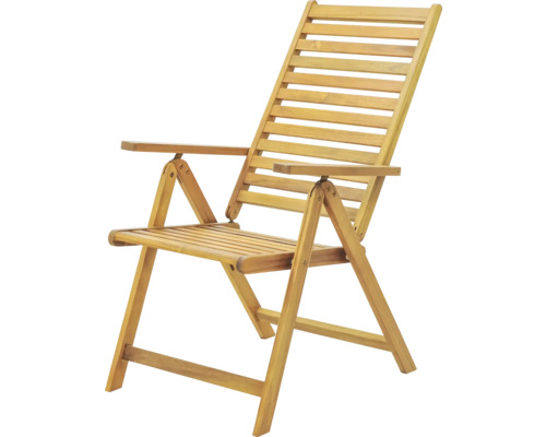 Holzliegestuhl mit Armlehnen für den Aussenbereich