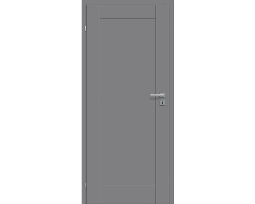 Graue Innentür mit Beschlägen