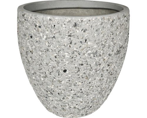 Blumentopf Kieselstein Kunststoff Ø 65 cm H 65 cm hellgrau Grauer Pflanztopf mit Kieselsteindesign