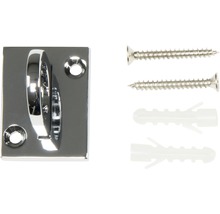 Quadratischer Handtuchring aus Metall mit Schrauben und Dübeln