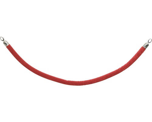 Absperrkordel glatt rot Ende chrom 150 cm