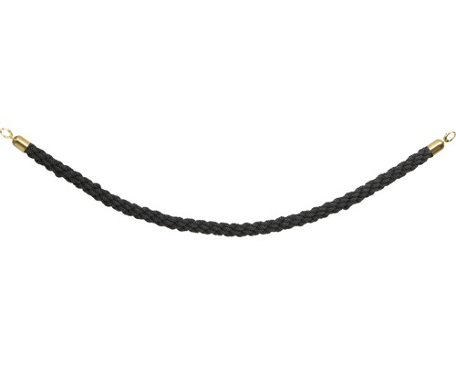 Absperrkordel gedreht schwarz Ende gold 150 cm-0