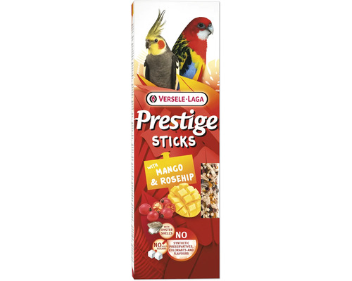 Versele-Laga Prestige Sticks mit Mango und Hagebutte für Vögel, Packung