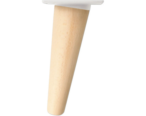 Tarrox Möbelfuß SCANDIA Balance Ø 24-48 x 150 mm Holz buche weiß lackiert 1 Stück Holzmöbelfuß mit Montageplatte