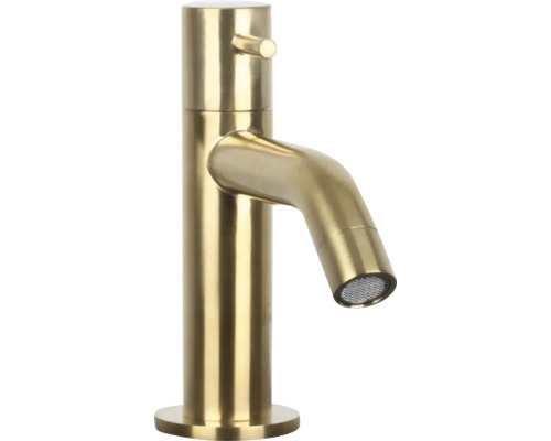 SOKA Einhand Waschbeckenarmatur Edelstahl Gold – Mit Deckplatte & Pop-up-Ablauf, Für 1 & 3 Loch, Einfach Montierbar