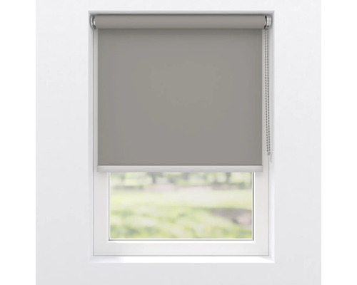 Grauer Rolladen vor einem Fenster für den Sichtschutz