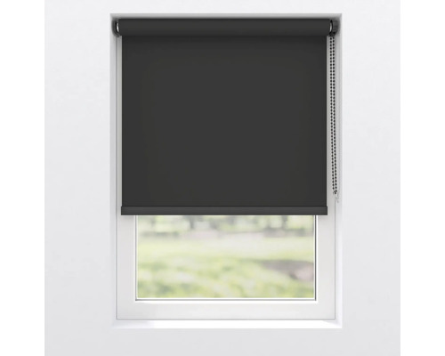 Schwarzes Rollo am Fenster