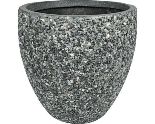 Blumentopf Kieselstein Kunststoff Ø 34 cm H 34 cm anthrazit Blumentopf aus Steinmaterial
