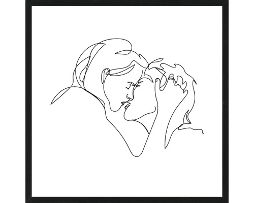 Gerahmtes Bild Kissing Couple 53x53 cm