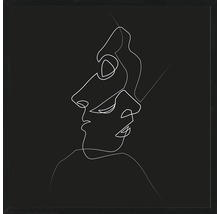 Gerahmtes Wandbild mit minimalistischer Strichzeichnung von zwei Gesichtern
