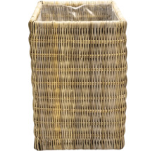 Vierckiger Pflanzkorb aus geflochtenem Material mit Kunststoffeinsatz