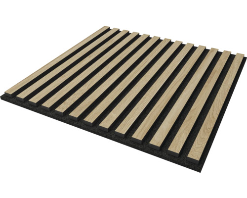 Sonava Akustikpaneel Eiche Smaland 1-seitig foliert 553 x 553 x 21 mm Akustikpaneel mit Holzlatten auf Filzträger