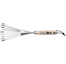 Laubbesen mit Holzgriff und Metalleinsatz von for.q