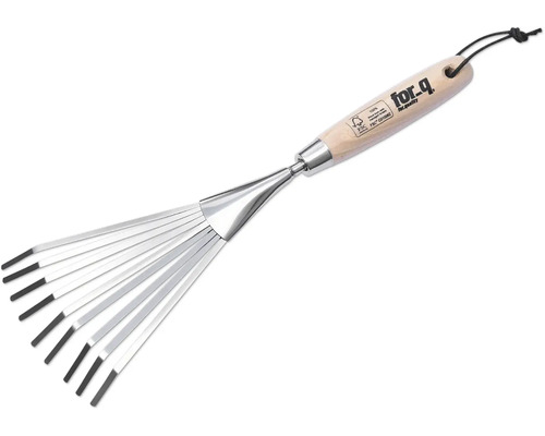 Laubfächerrechen mit Holzgriff der Marke for_q