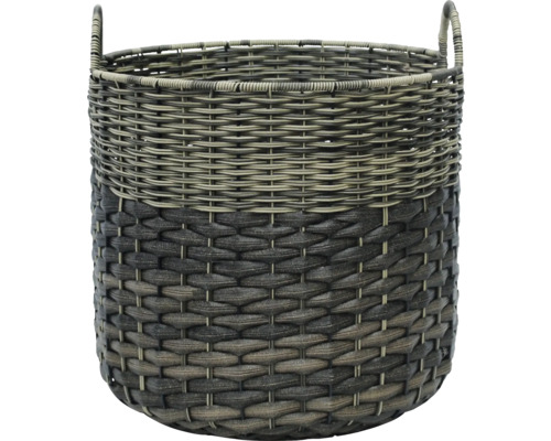 Runder geflochtener Korb mit Tragegriffen